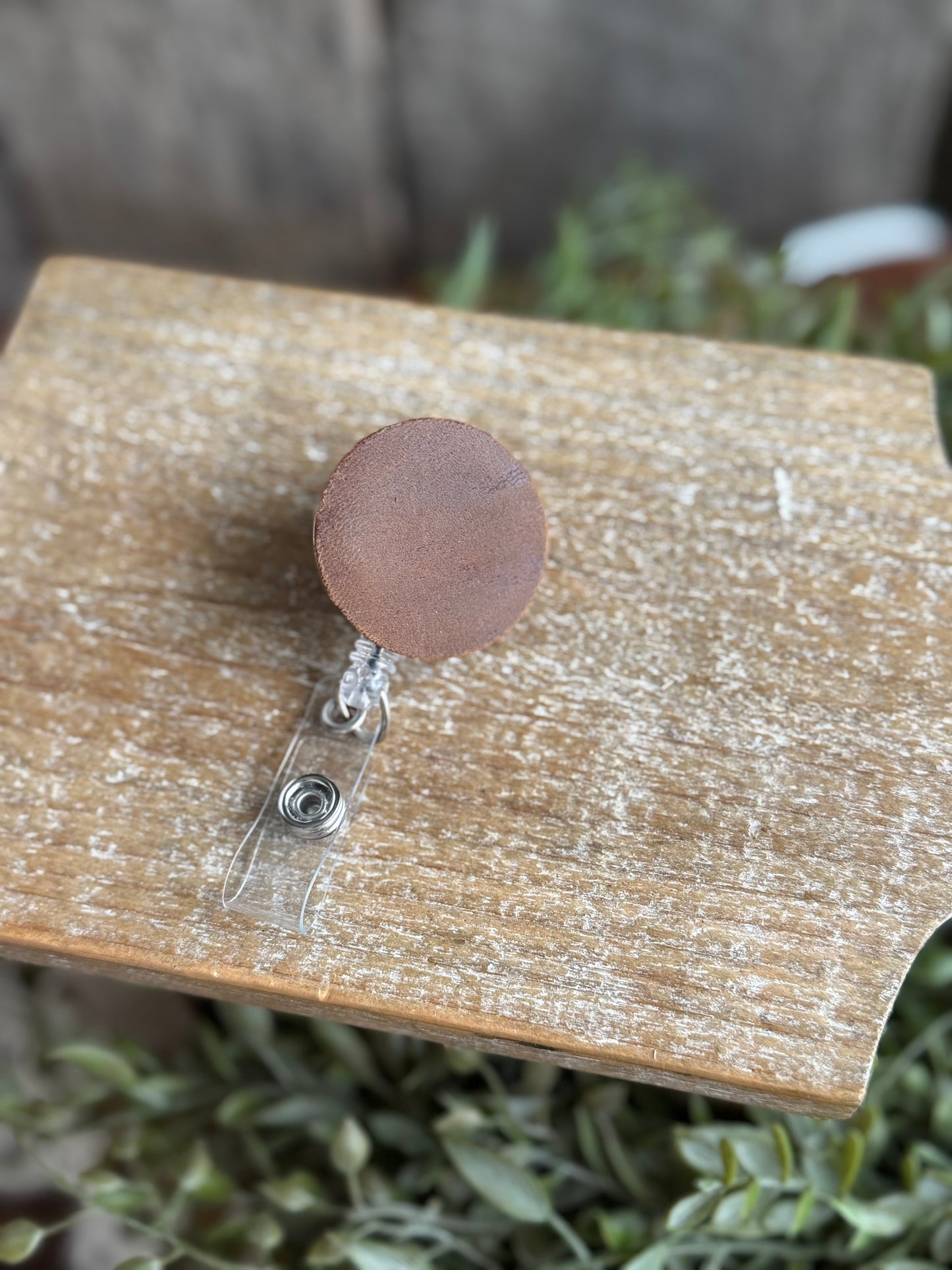 Brown Leather Badge Reel