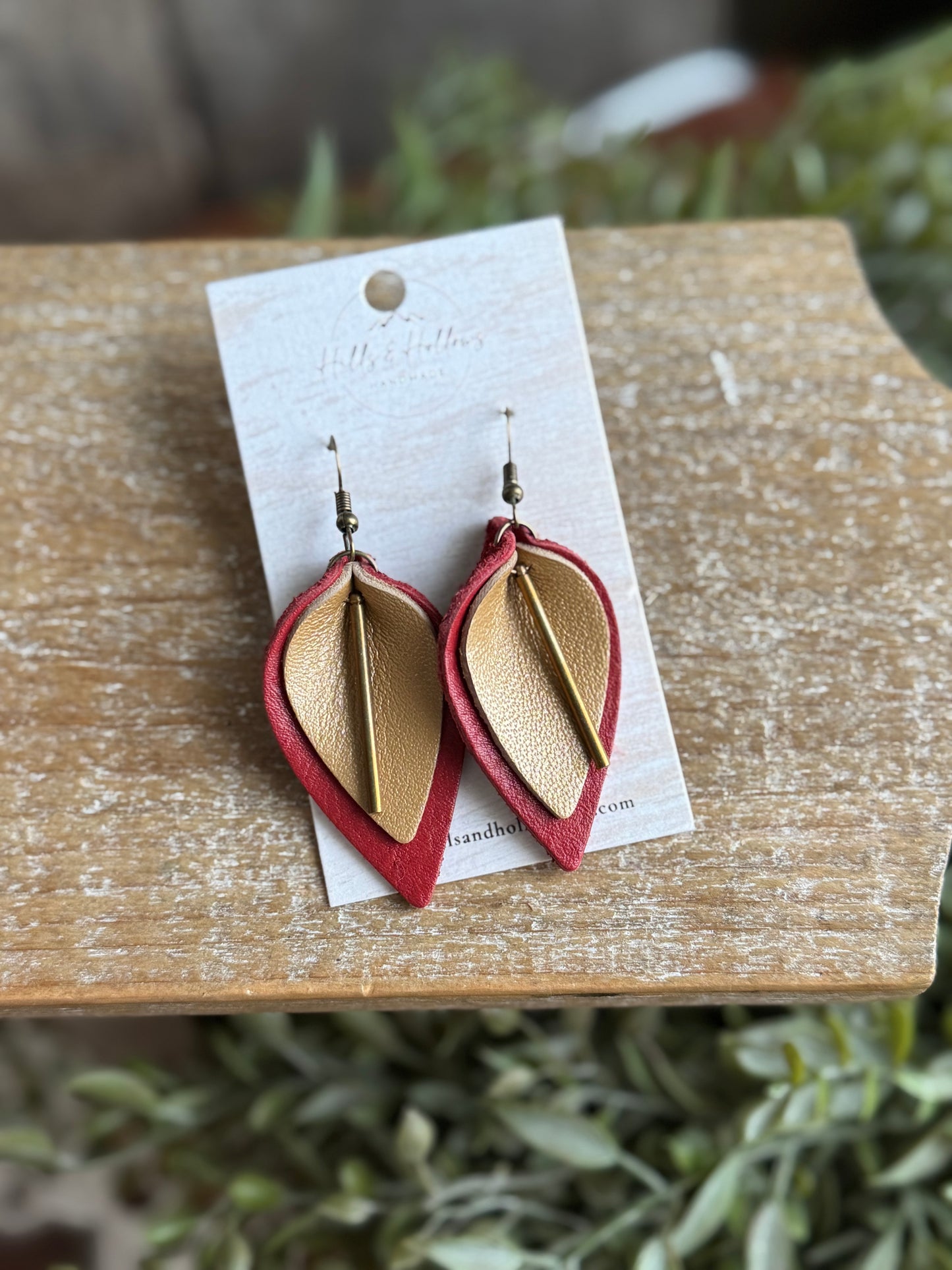 Red & Gold Leafdrop