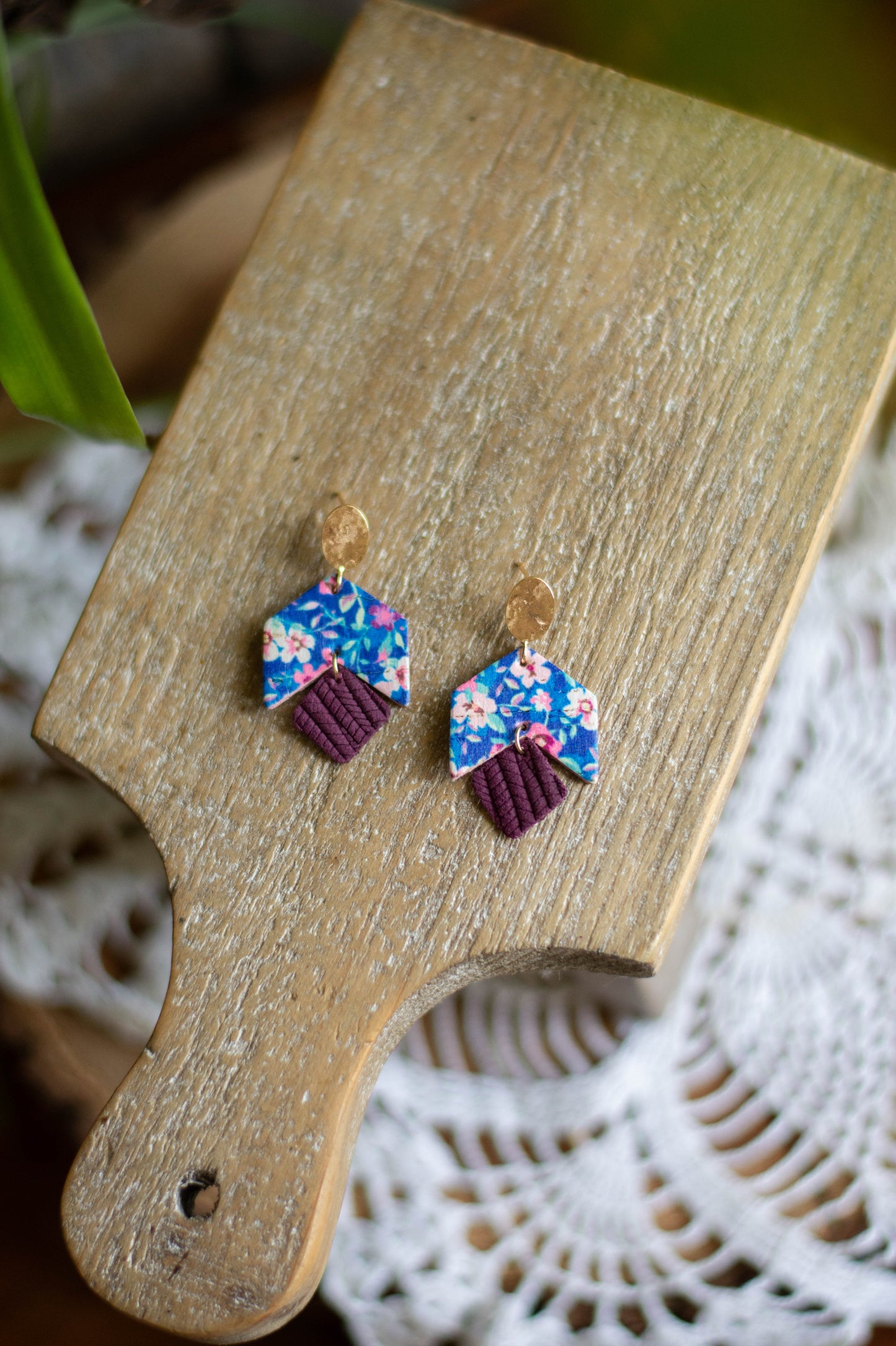 Blue + Pink Floral Drop