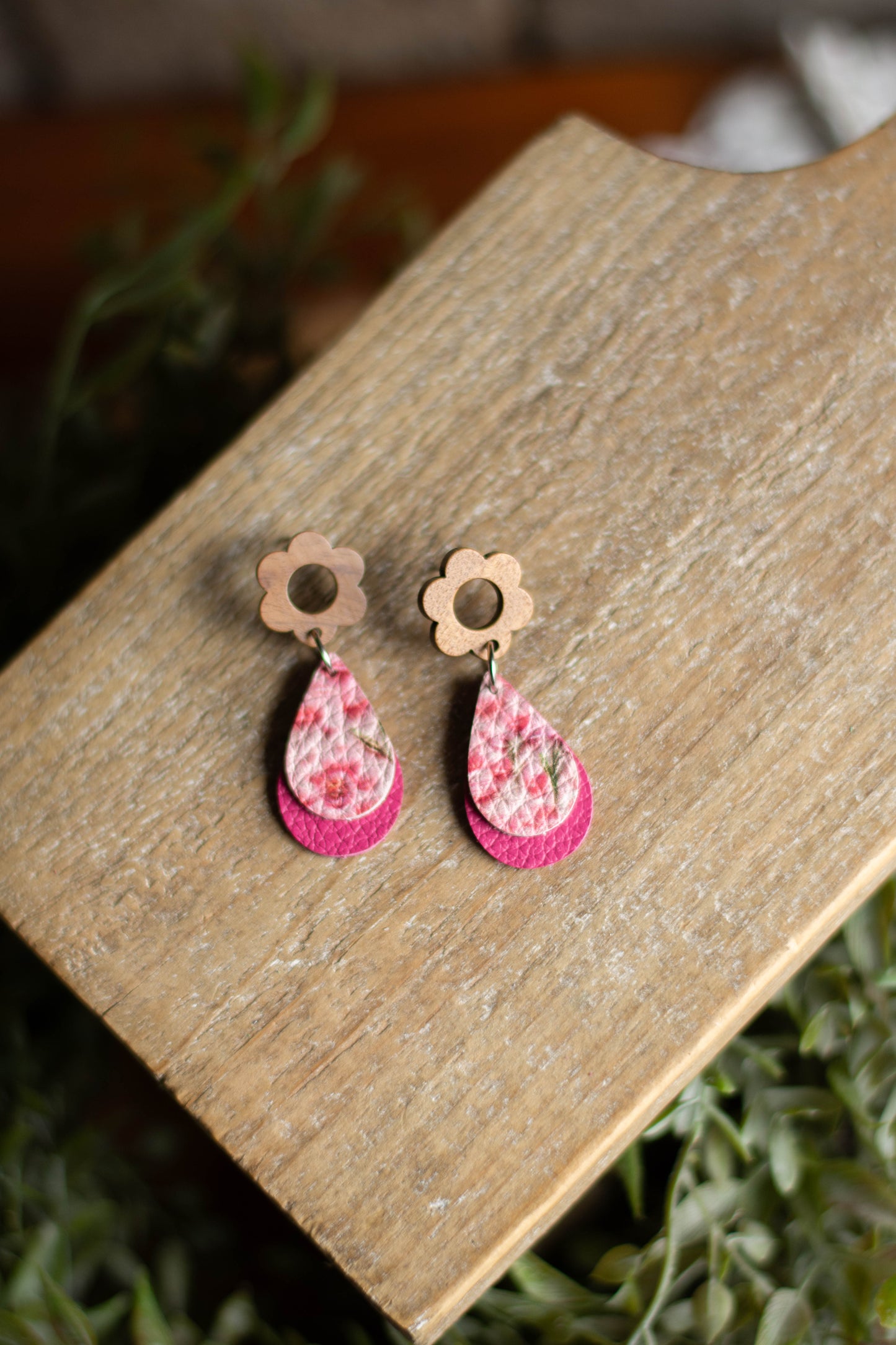 Pink Floral Teardrops