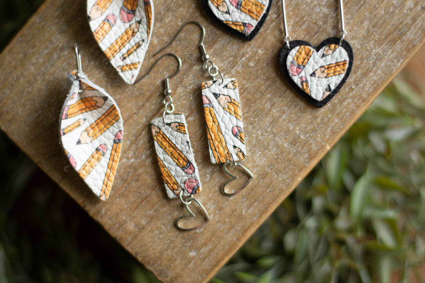 Pencil + Heart Dangle