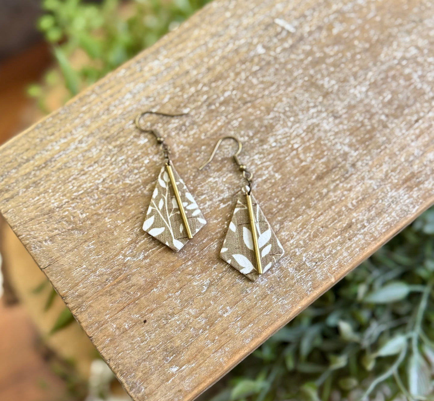 Olive Angled Dangle