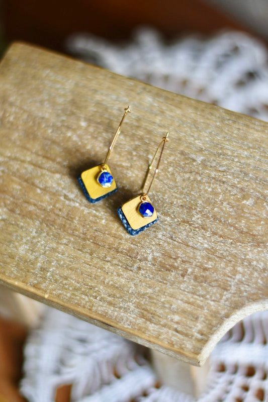 Gold + Blue with Lapis Gemstone