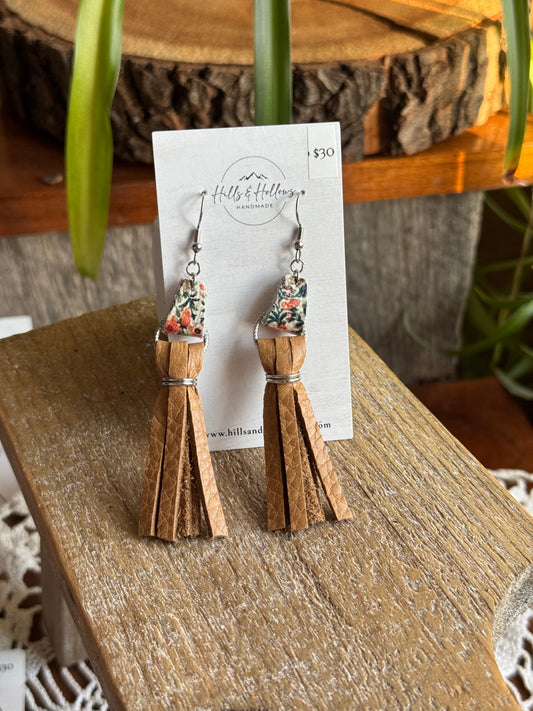 Floral Tassel Brown