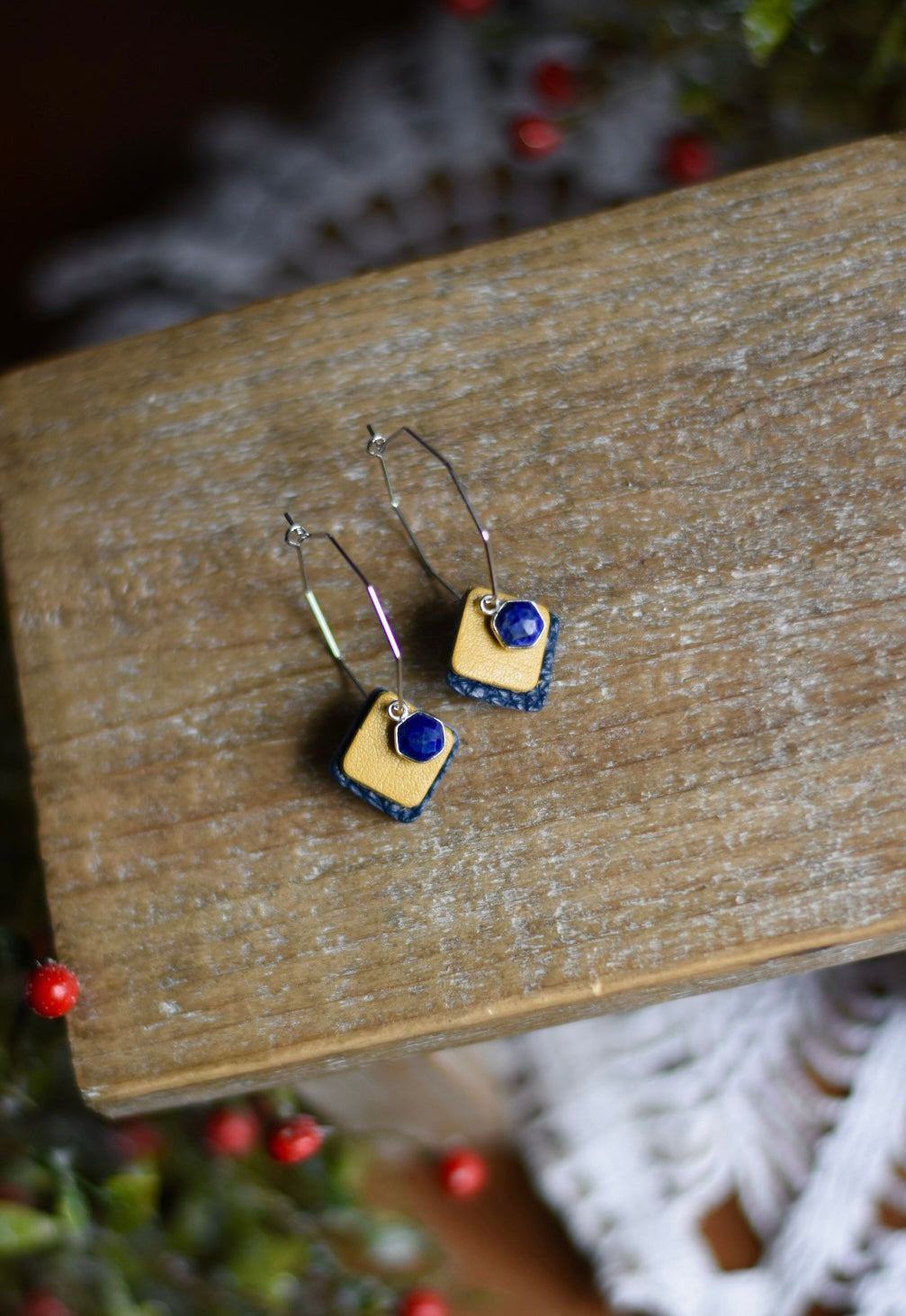 Gold + Blue with Lapis Gemstone