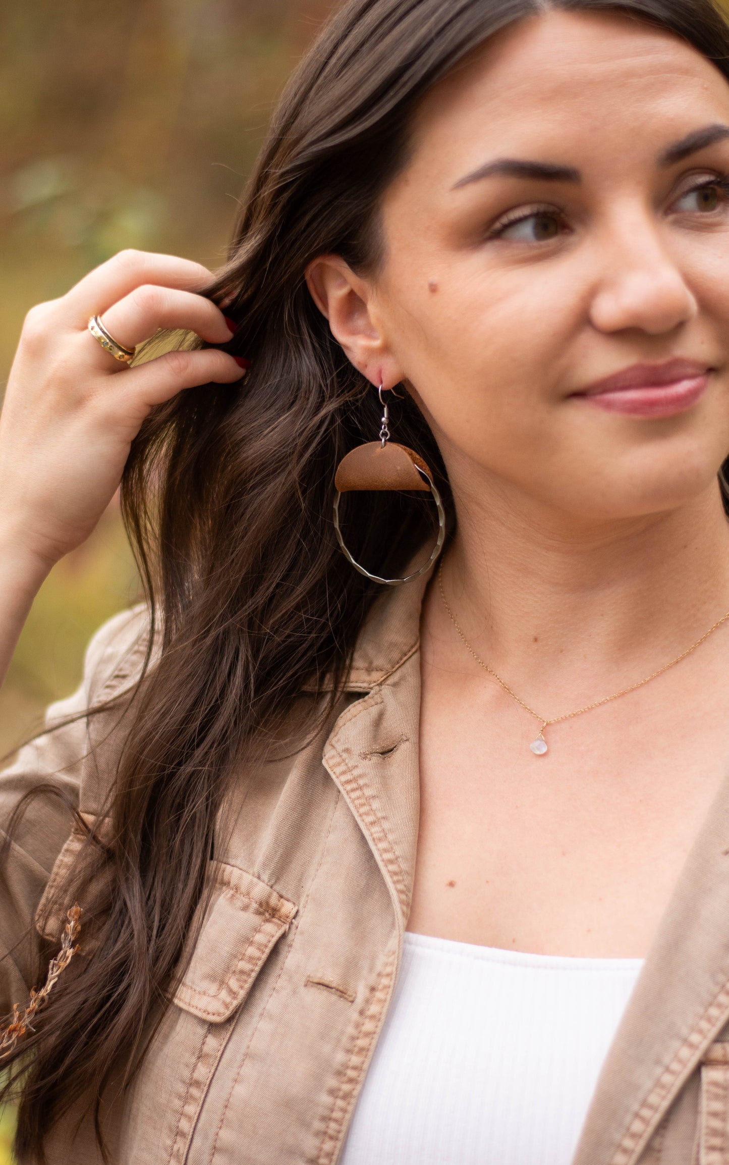 Large Gunmetal Hoop