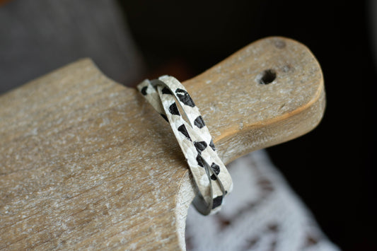 S/M- Boho Leopard Leather Bracelet