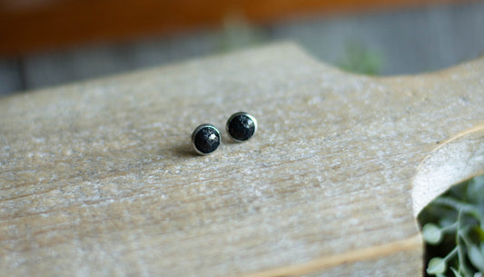 Black Leopard Stud | 8 mm