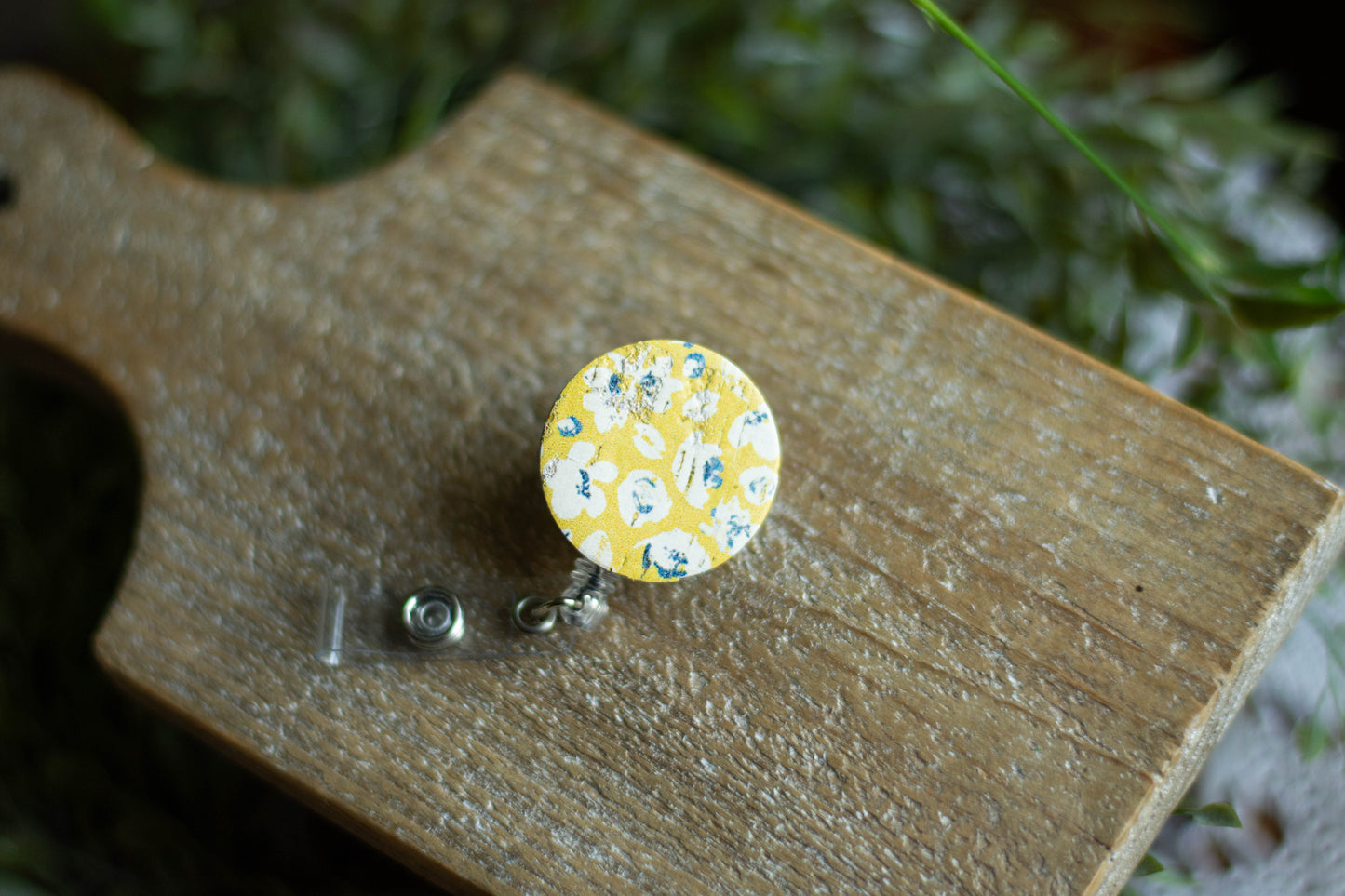 Gold + Blue Floral Badge Reel