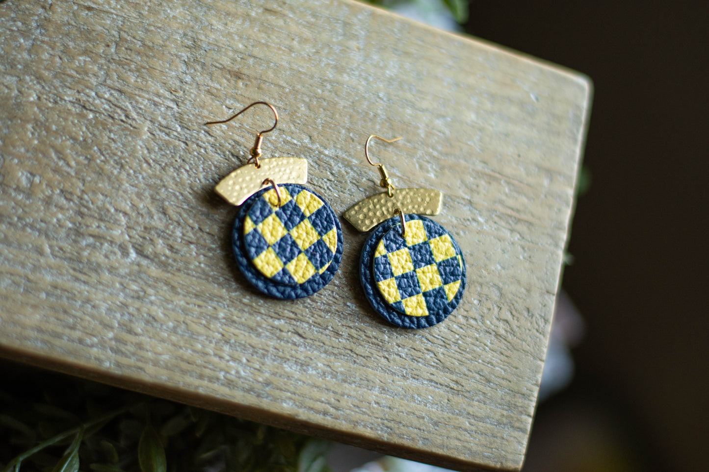 Blue + Gold Checkered Circles