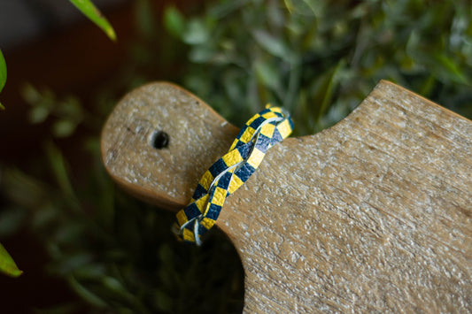 Blue + Gold Checkered Bracelet