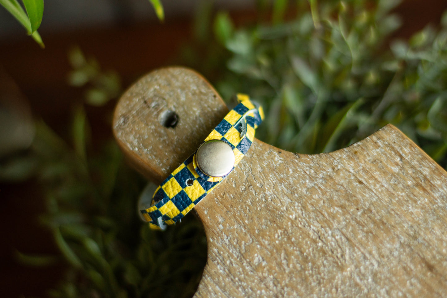 Blue + Gold Checkered Bracelet