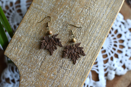 Brown Maple Leaf Dangle