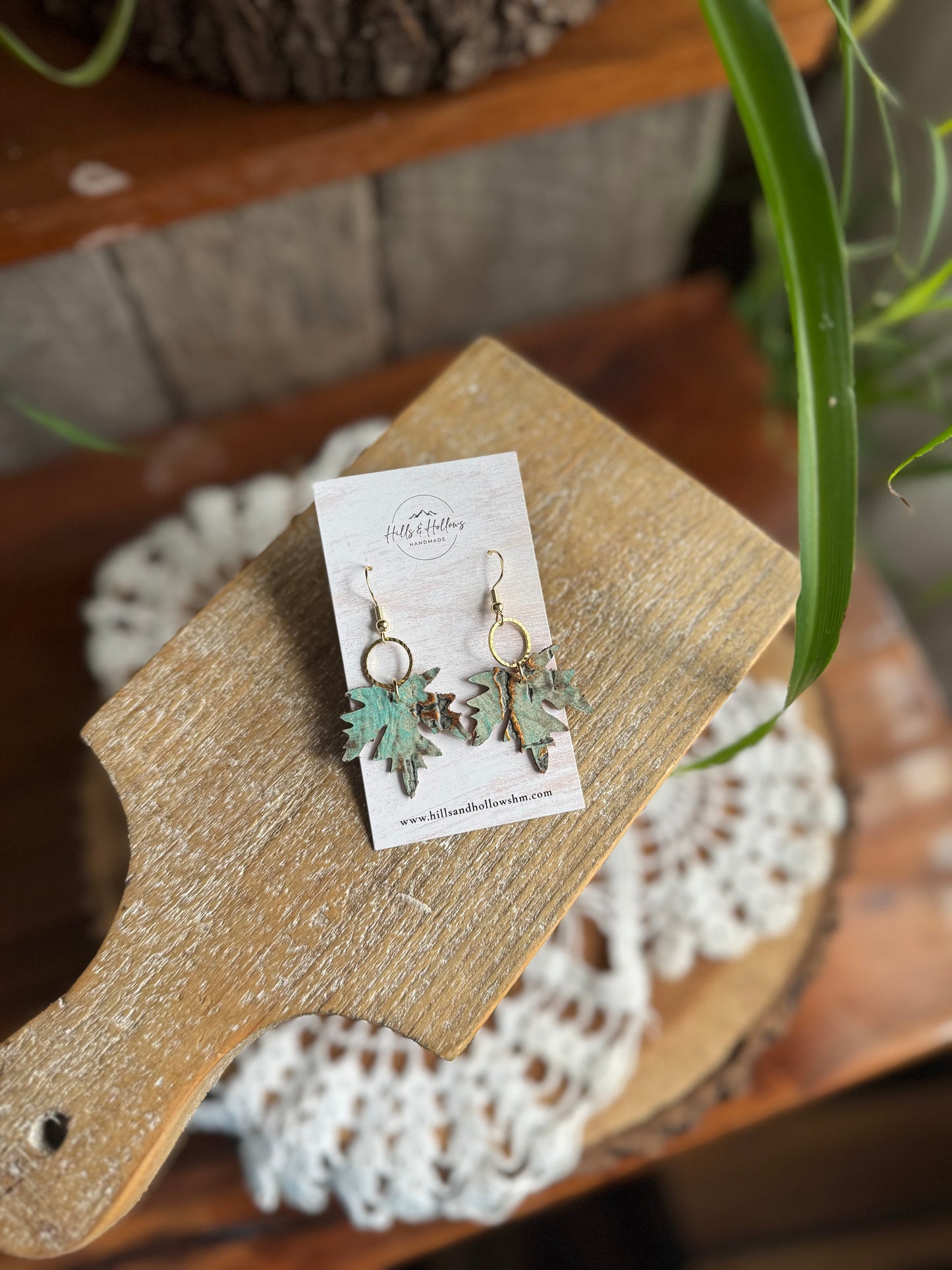 Turquoise + Gold Maple Leaf