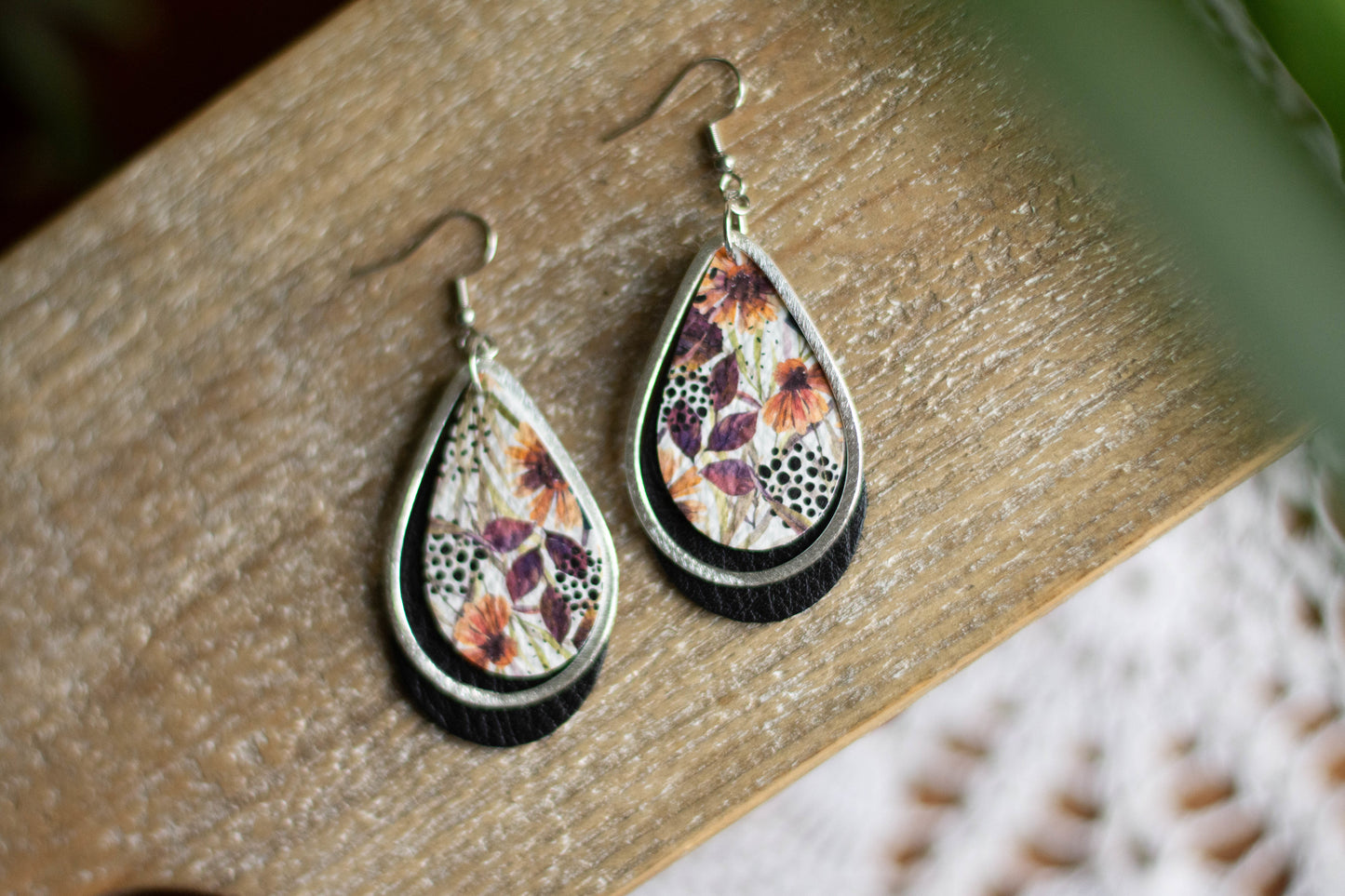 Autumn Floral Teardrops